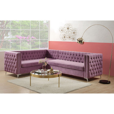 ACME 55500 Rhett Sectional Sofa, Purple Velvet ACME Furniture