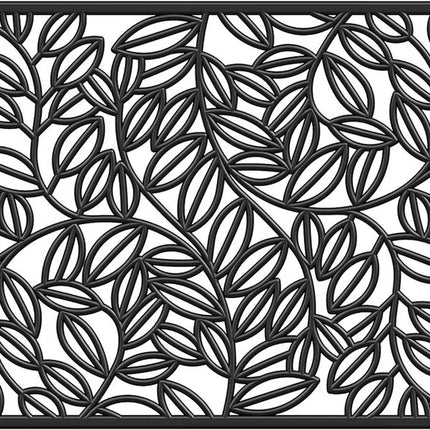 24" X 36" Black Rubber Botanical Leaves Outdoor Door Mat