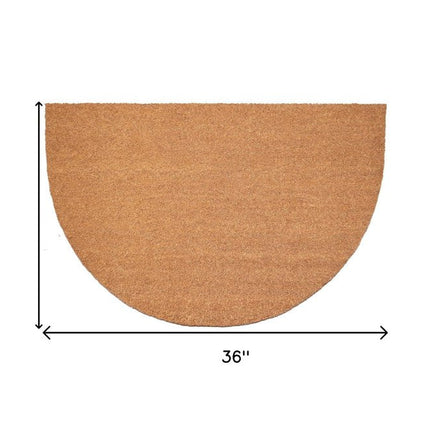 24" X 36" Natural Coir Solid Color Outdoor Semi Circle Door Mat HomeRoots