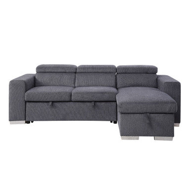 ACME 55530 Natalie Reversible Storage Sleeper Sectional Sofa, Gray Chenille ACME Furniture