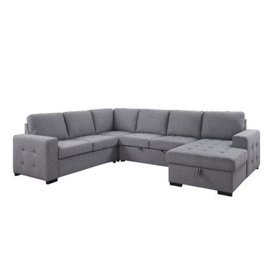 ACME 55545 Nardo Storage Sleeper Sectional Sofa, Gray Fabric ACME Furniture