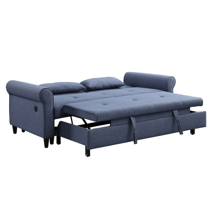 ACME 55565 Nichelle Sleeper Sofa, Blue Fabric