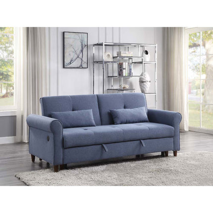 ACME 55565 Nichelle Sleeper Sofa, Blue Fabric