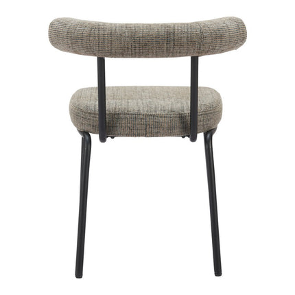 Set of Two Green and Black Upholstered Chenille Open Back Dining Side Chairs