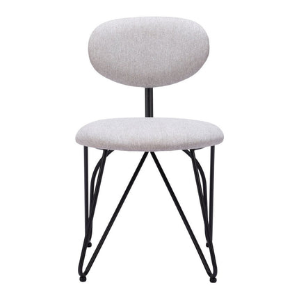 Set of Two Gray and Black Upholstery Open Back Dining Side Chairs