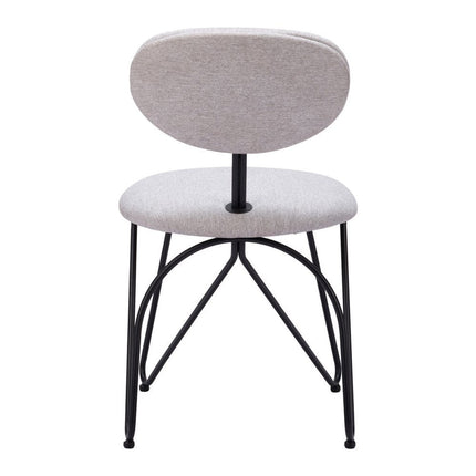 Set of Two Gray and Black Upholstery Open Back Dining Side Chairs