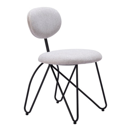 Set of Two Gray and Black Upholstery Open Back Dining Side Chairs