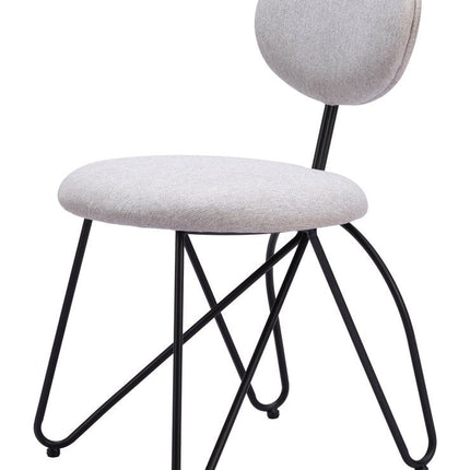 Set of Two Gray and Black Upholstery Open Back Dining Side Chairs