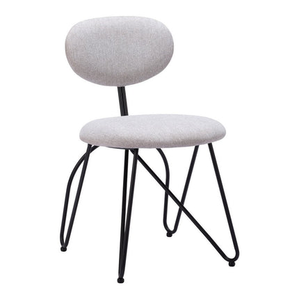 Set of Two Gray and Black Upholstery Open Back Dining Side Chairs