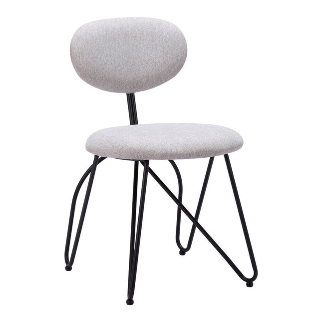 Set of Two Gray and Black Upholstery Open Back Dining Side Chairs HomeRoots