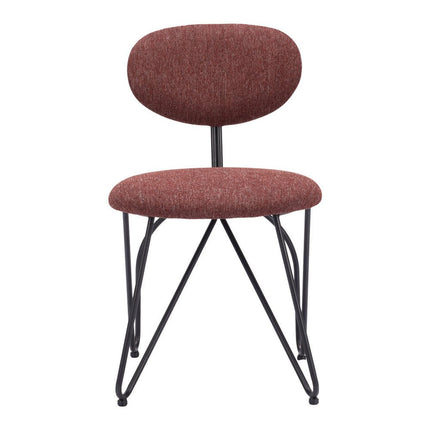 Set of Two Brown and Black Upholstery Open Back Dining Side Chairs