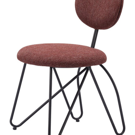 Set of Two Brown and Black Upholstery Open Back Dining Side Chairs