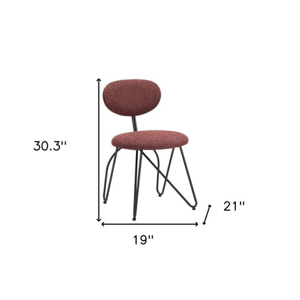 Set of Two Brown and Black Upholstery Open Back Dining Side Chairs