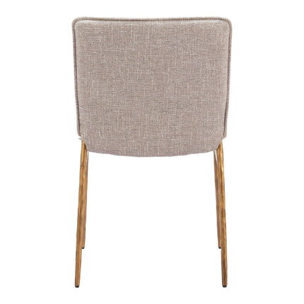Beige and Gold Upholstery Dining Side Chair