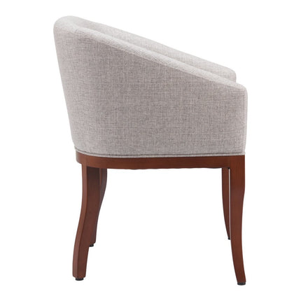 Gray and Brown Upholstery Dining Arm Chair