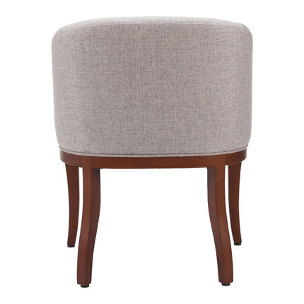Gray and Brown Upholstery Dining Arm Chair