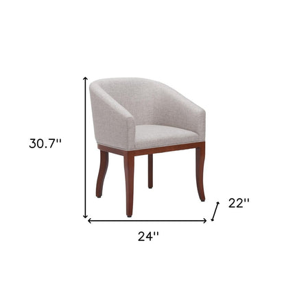 Gray and Brown Upholstery Dining Arm Chair