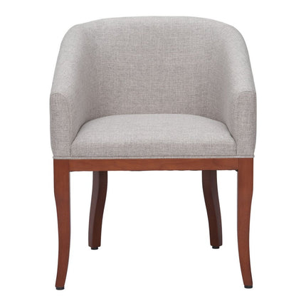 Gray and Brown Upholstery Dining Arm Chair