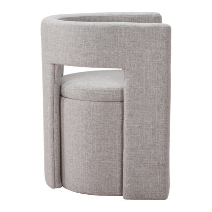 Gray Upholstery Open Back Dining Arm Chair