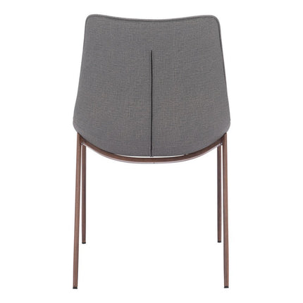 Set of Two Gray and Brown Faux Leather Dining Side Chairs