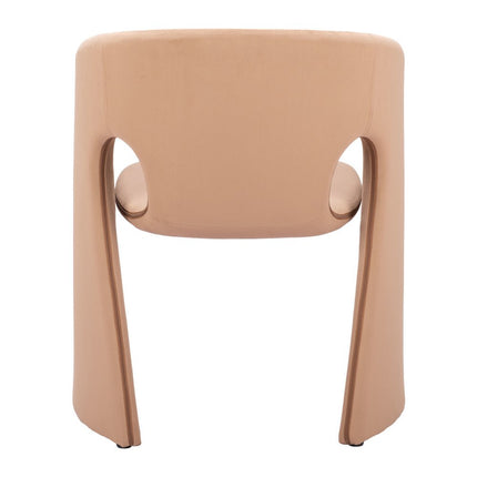 Tan and Beige Upholstery Dining Arm Chair