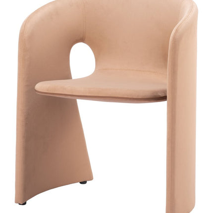Tan and Beige Upholstery Dining Arm Chair