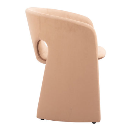 Tan and Beige Upholstery Dining Arm Chair