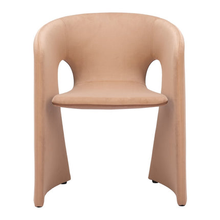 Tan and Beige Upholstery Dining Arm Chair