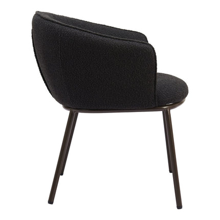 Black and Bronze Faux Fur Dining Arm Chair