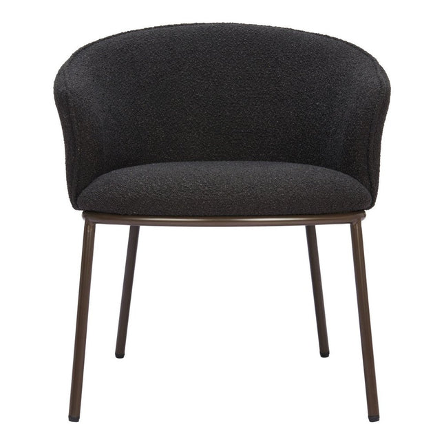 Black and Bronze Faux Fur Dining Arm Chair HomeRoots