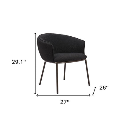 Black and Bronze Faux Fur Dining Arm Chair