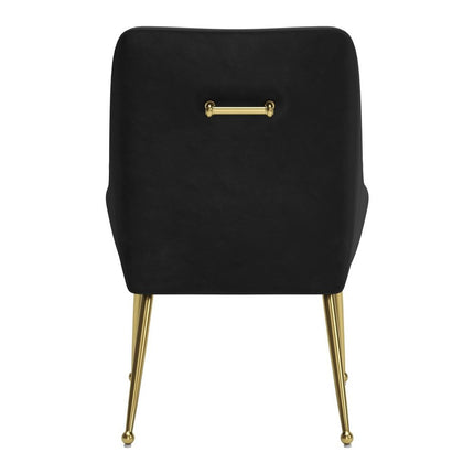 Black and Gold Velvet Dining Side Chair
