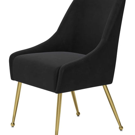 Black and Gold Velvet Dining Side Chair