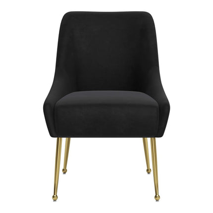 Black and Gold Velvet Dining Side Chair