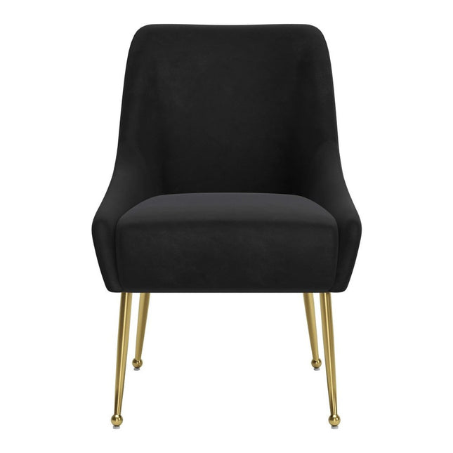Black and Gold Velvet Dining Side Chair HomeRoots