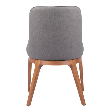 Set of Two Gray and Brown Faux Leather Dining Side Chairs