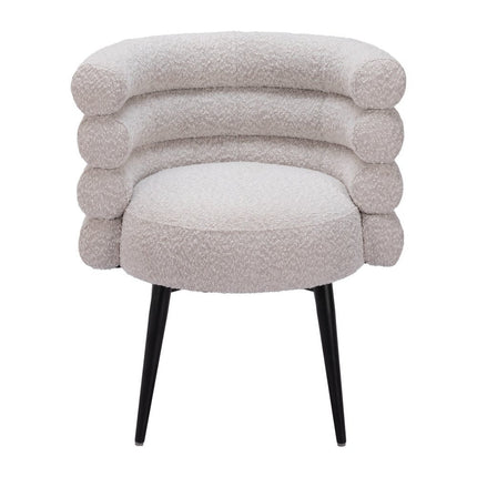 Gray and Black Faux Fur Slat Back Dining Arm Chair