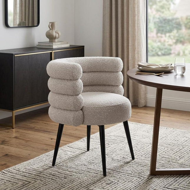 Gray and Black Faux Fur Slat Back Dining Arm Chair HomeRoots
