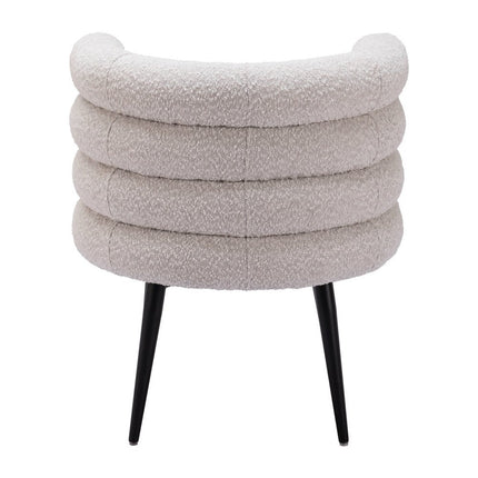 Gray and Black Faux Fur Slat Back Dining Arm Chair