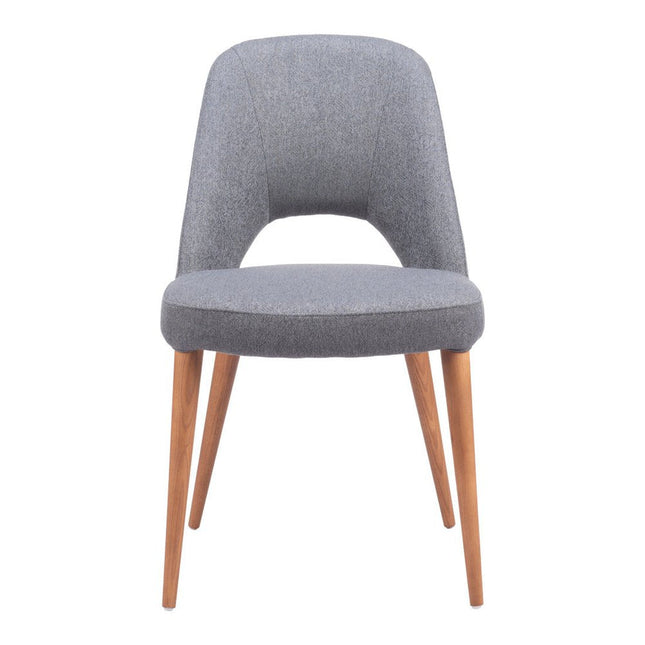 Set of Two Gray and Brown Upholstery Dining Side Chairs HomeRoots
