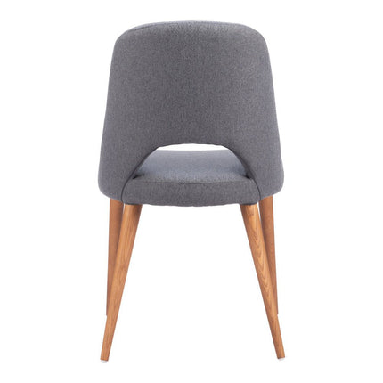 Set of Two Gray and Brown Upholstery Dining Side Chairs