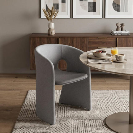 Gray Faux Leather Dining Arm Chair HomeRoots