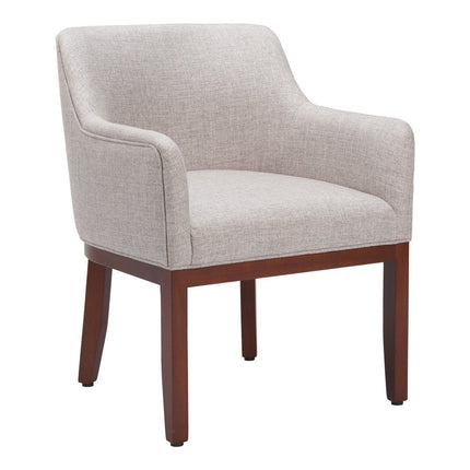 Gray and Brown Upholstery Dining Arm Chair