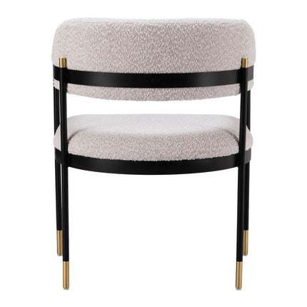 Gray Black and Gold Faux Fur Open Back Dining Arm Chair