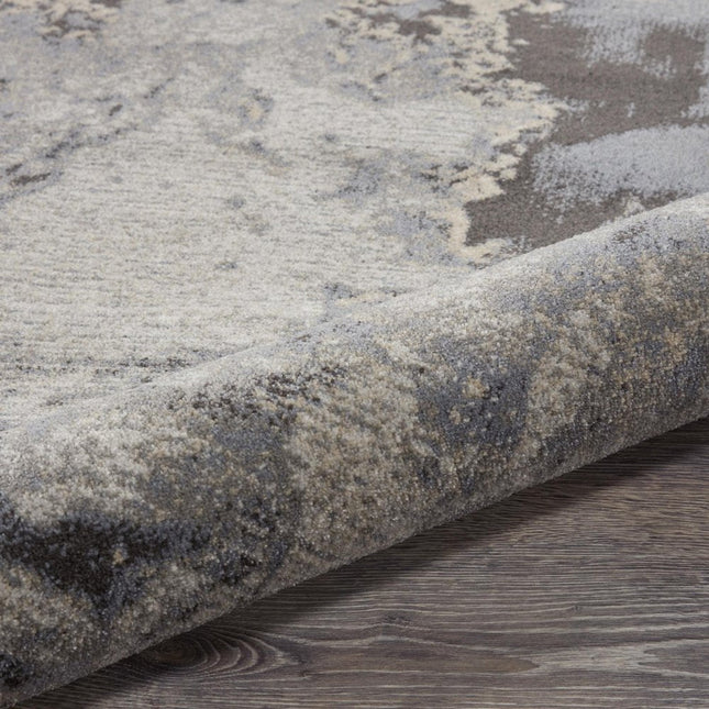 9' X 13' Gray Black and Ivory Abstract Area Rug HomeRoots