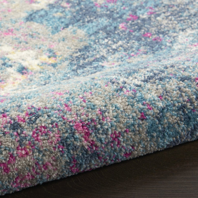 10' Ivory Blue And Yellow Abstract Square Rug HomeRoots