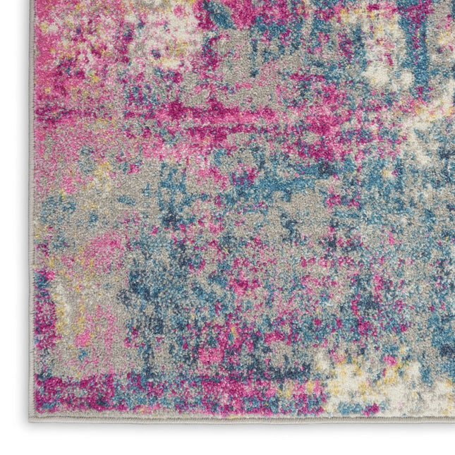 10' Ivory Blue And Yellow Abstract Square Rug HomeRoots