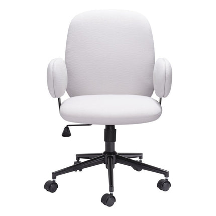 Beige and Black Adjustable Height Swivel Rolling Office Chair HomeRoots
