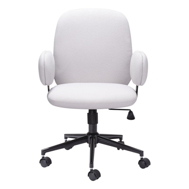Beige and Black Adjustable Height Swivel Rolling Office Chair HomeRoots