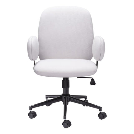 Beige and Black Adjustable Height Swivel Rolling Office Chair HomeRoots